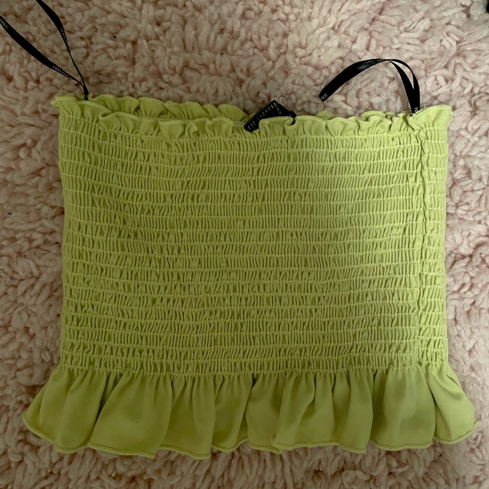 Scrunched Ruffle Tube Top